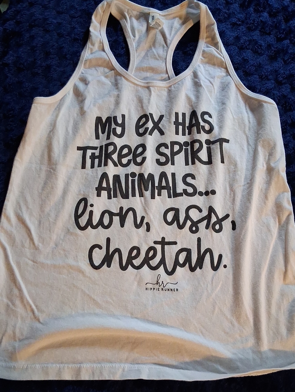 White Racerback Tank - 'My Ex Has Three Spirit Animals'